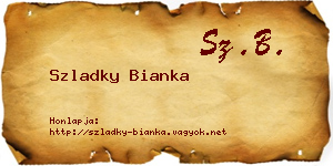 Szladky Bianka névjegykártya